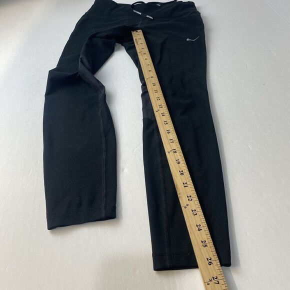 Nike Dri-fit Black Running leggings mesh panels size S Ankle  Drawstring Used - Picture 6 of 11